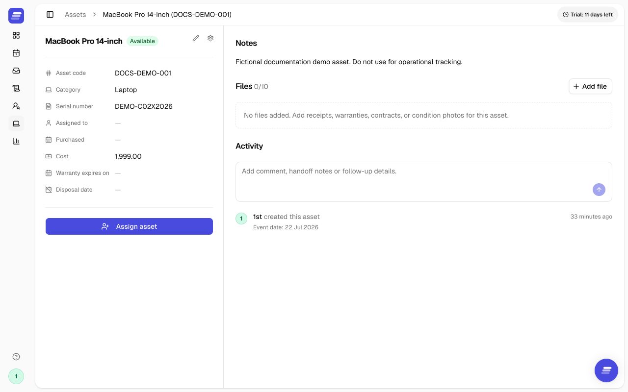 Empty Asset files section
