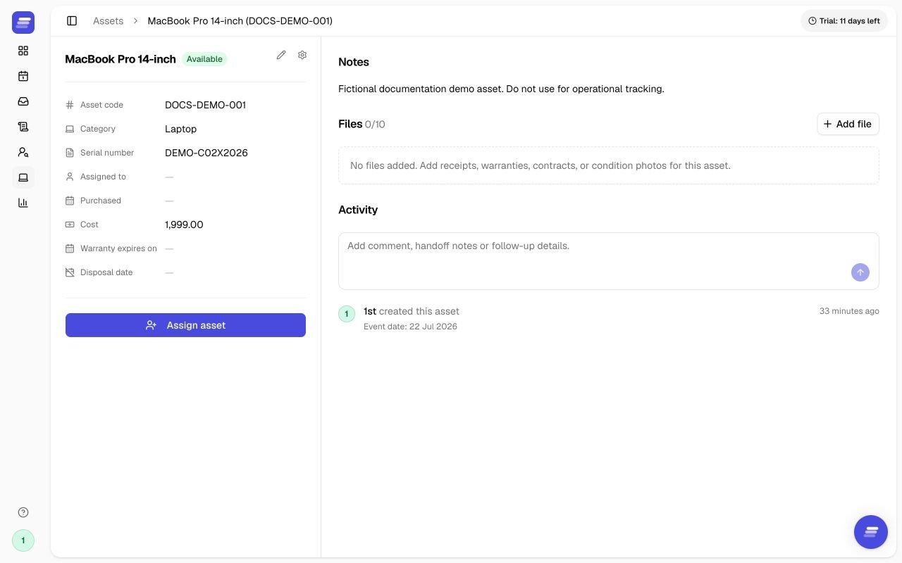 Empty Asset files section