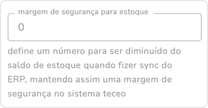 campo margem de segurança para estoque com a descrição de seu funcionamento