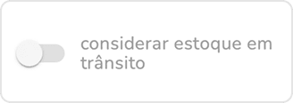 campo de ativação de considerar estoque em trânsito
