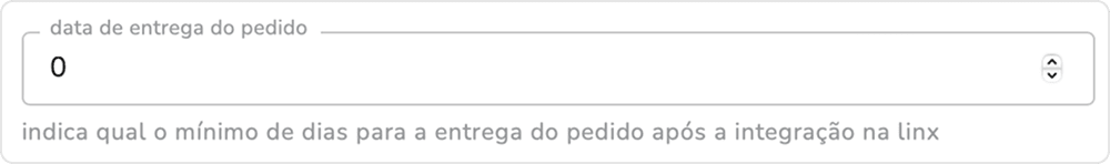 campo data de entrega do pedido preenchido com o valor 0
