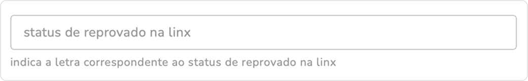 campo status de reprovado na linx vazio, com a descrição de seu funcionamento