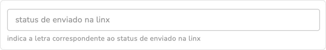 campo status de enviado na linx vazio, com a descrição de seu funcionamento