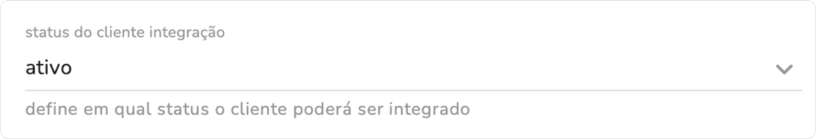 campo status do cliente integração do módulo de integração de clientes