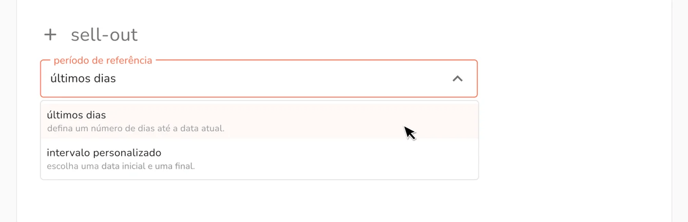 definição do período de vendas do sell-out