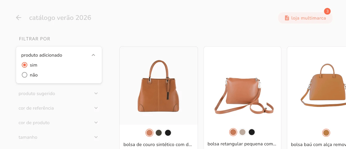 novo filtro de pedido ativo nos catálogos