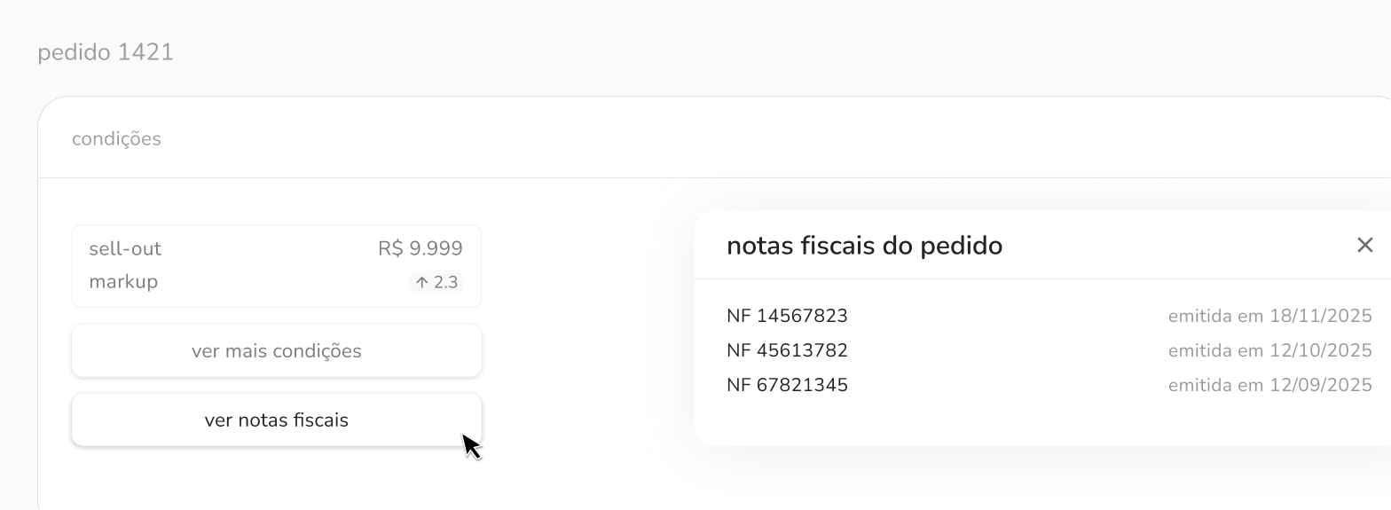 notas fiscais em pedidos