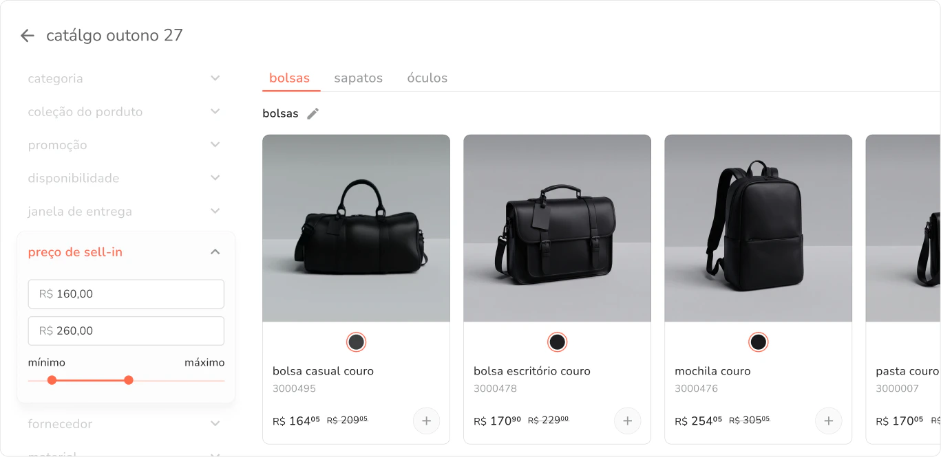 Filtro Preco Sell In