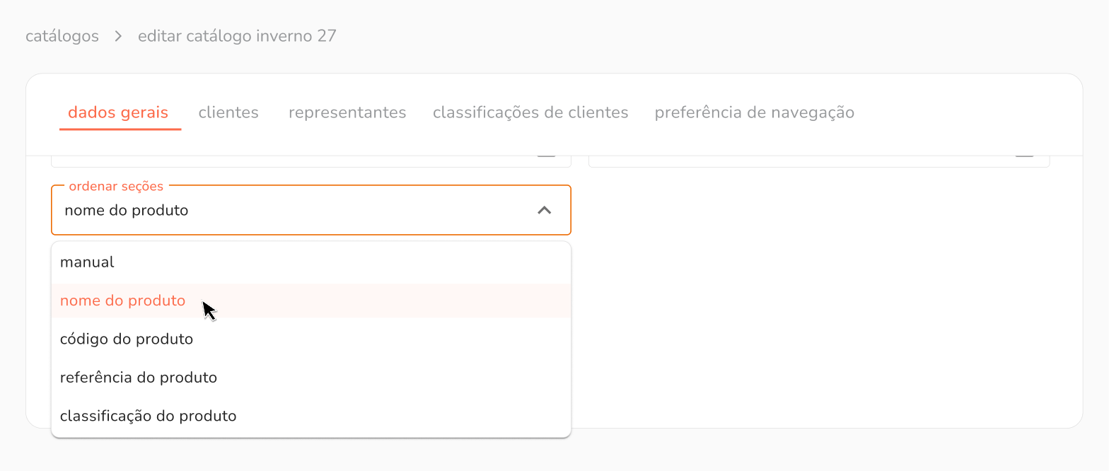 Ordenar Catalogo
