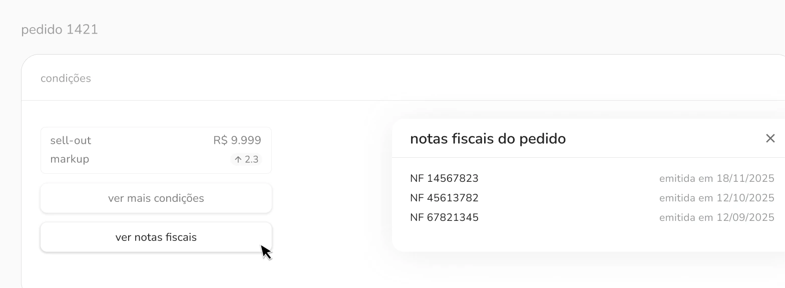 notas fiscais em pedidos