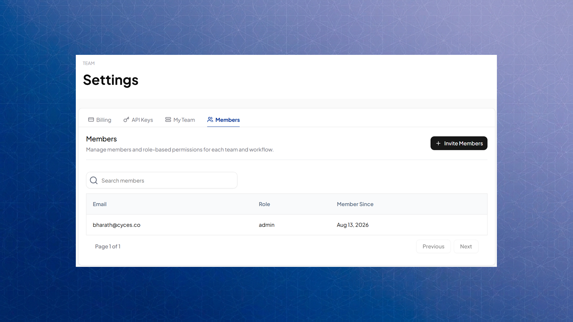 Members Tab