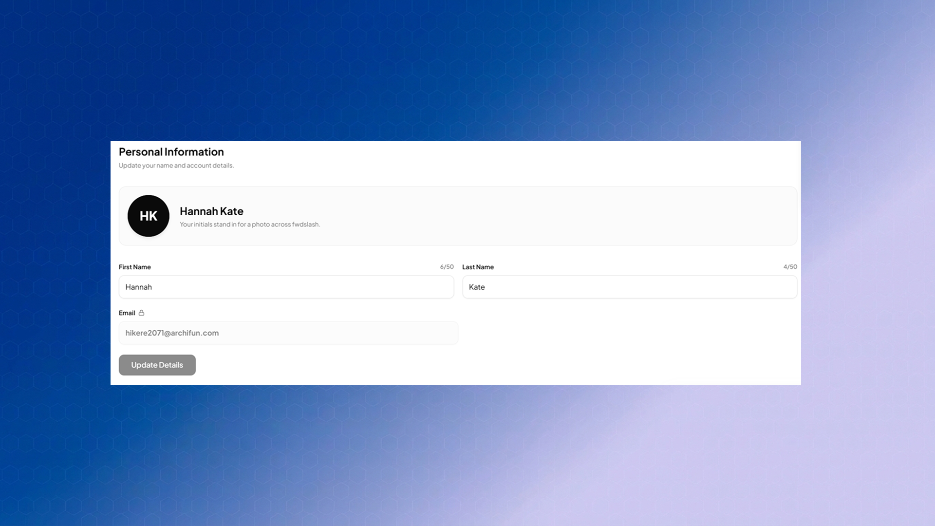 Profile Personalinfo