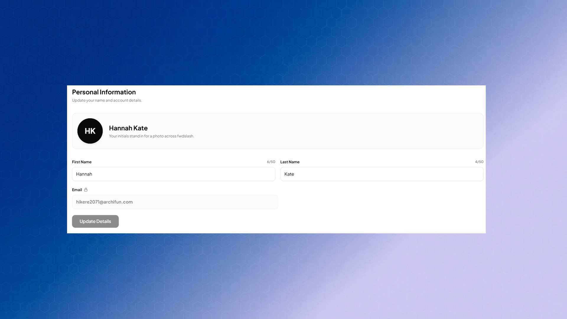 Profile Personalinfo