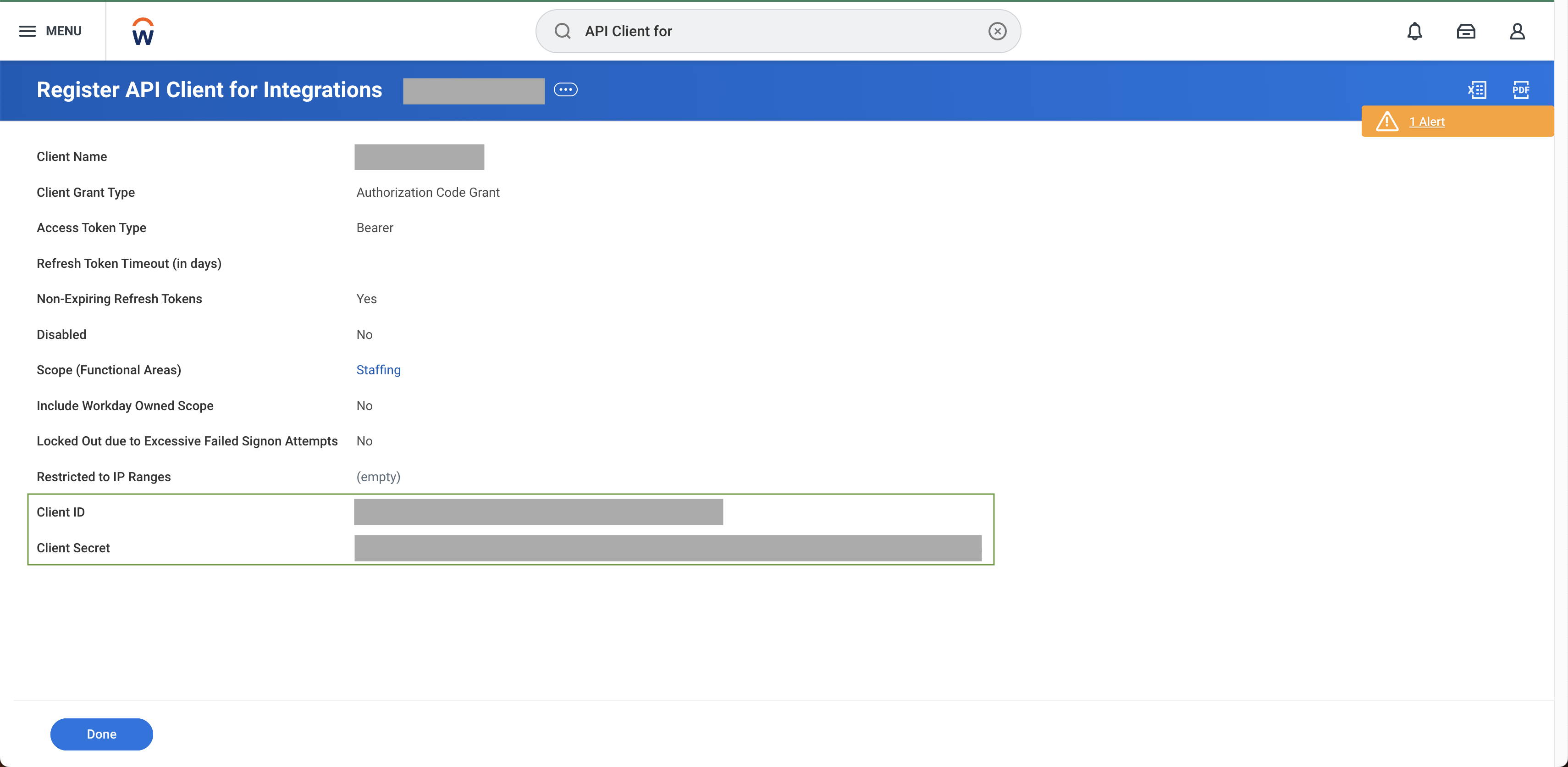 API Client Credentials