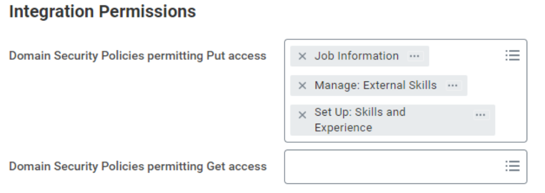 Integration Permissions