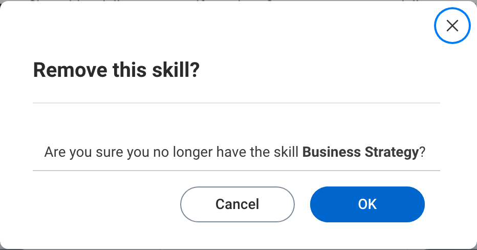 Remove skill confirmation