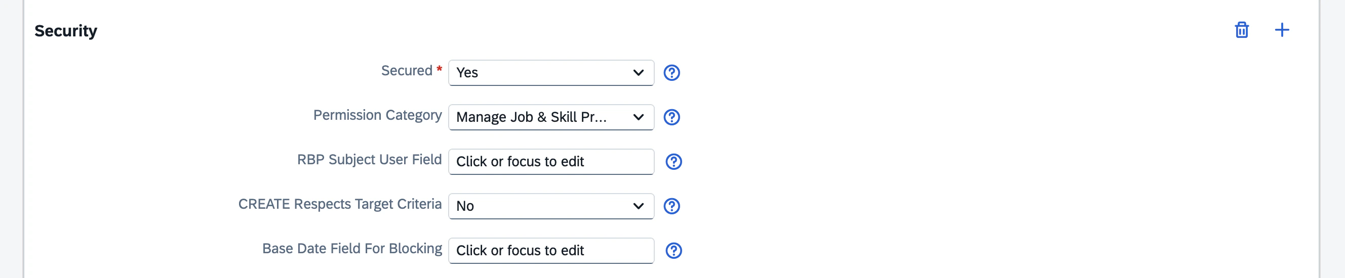 Object Definition security settings