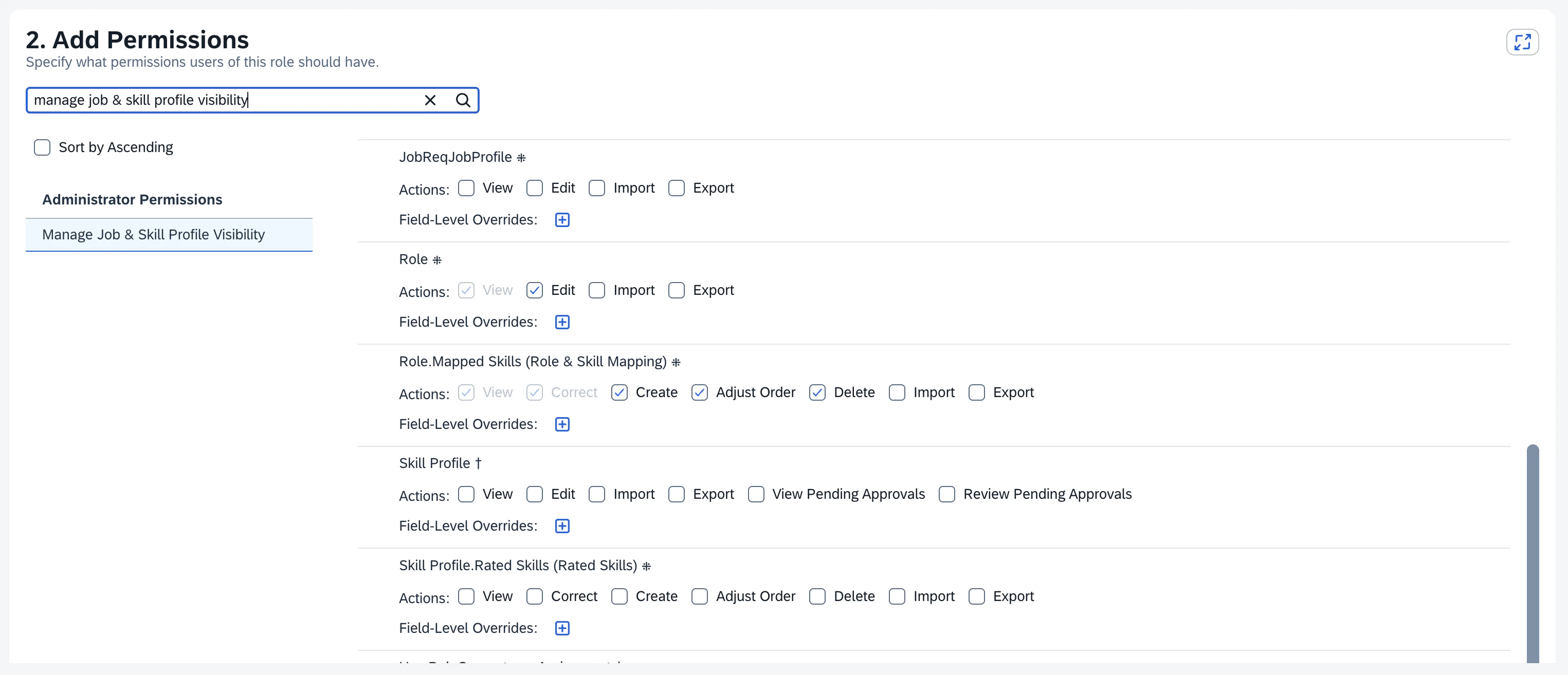 Manage Job & Skill Profile Visibility