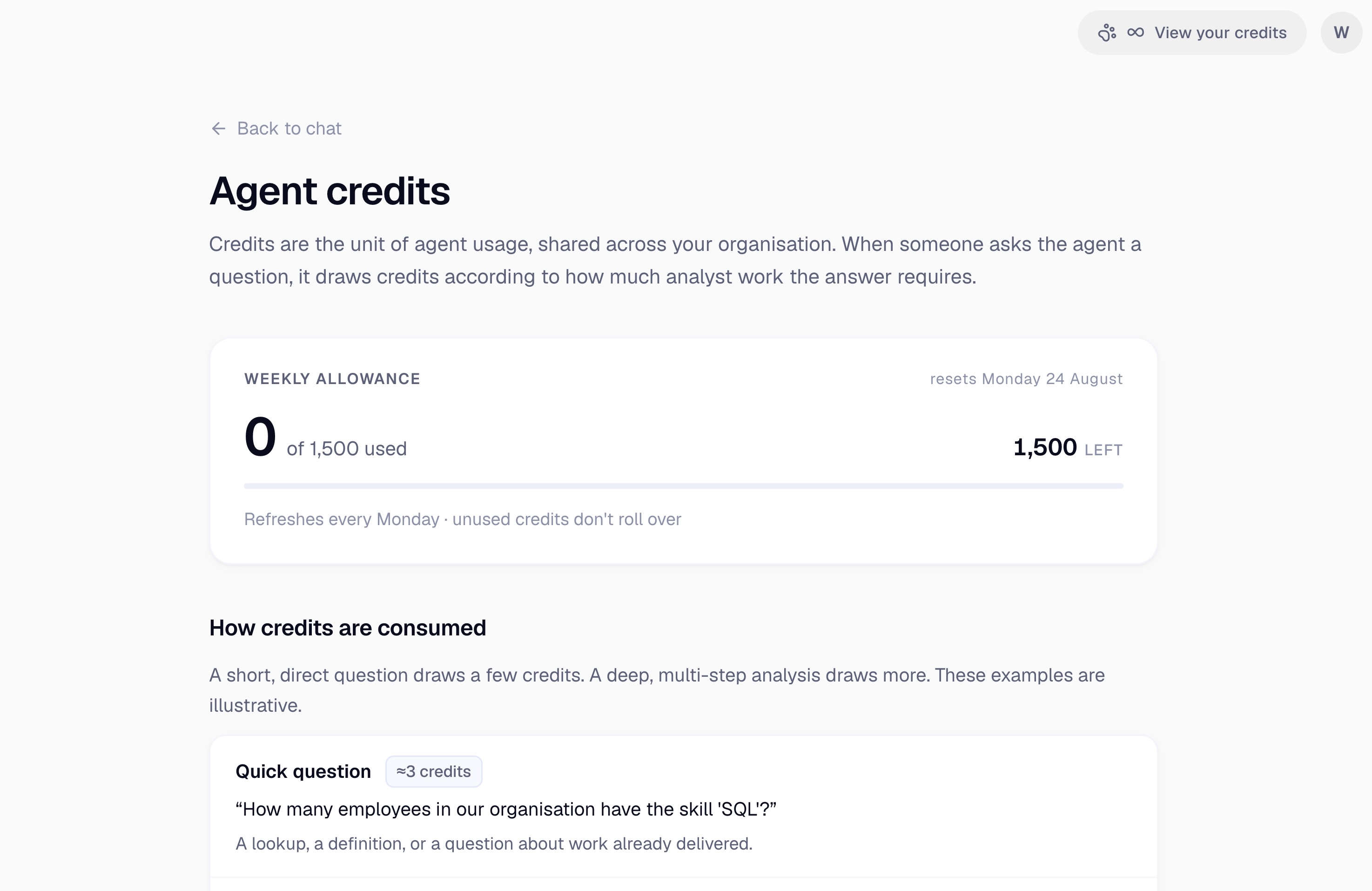 The Agent credits page