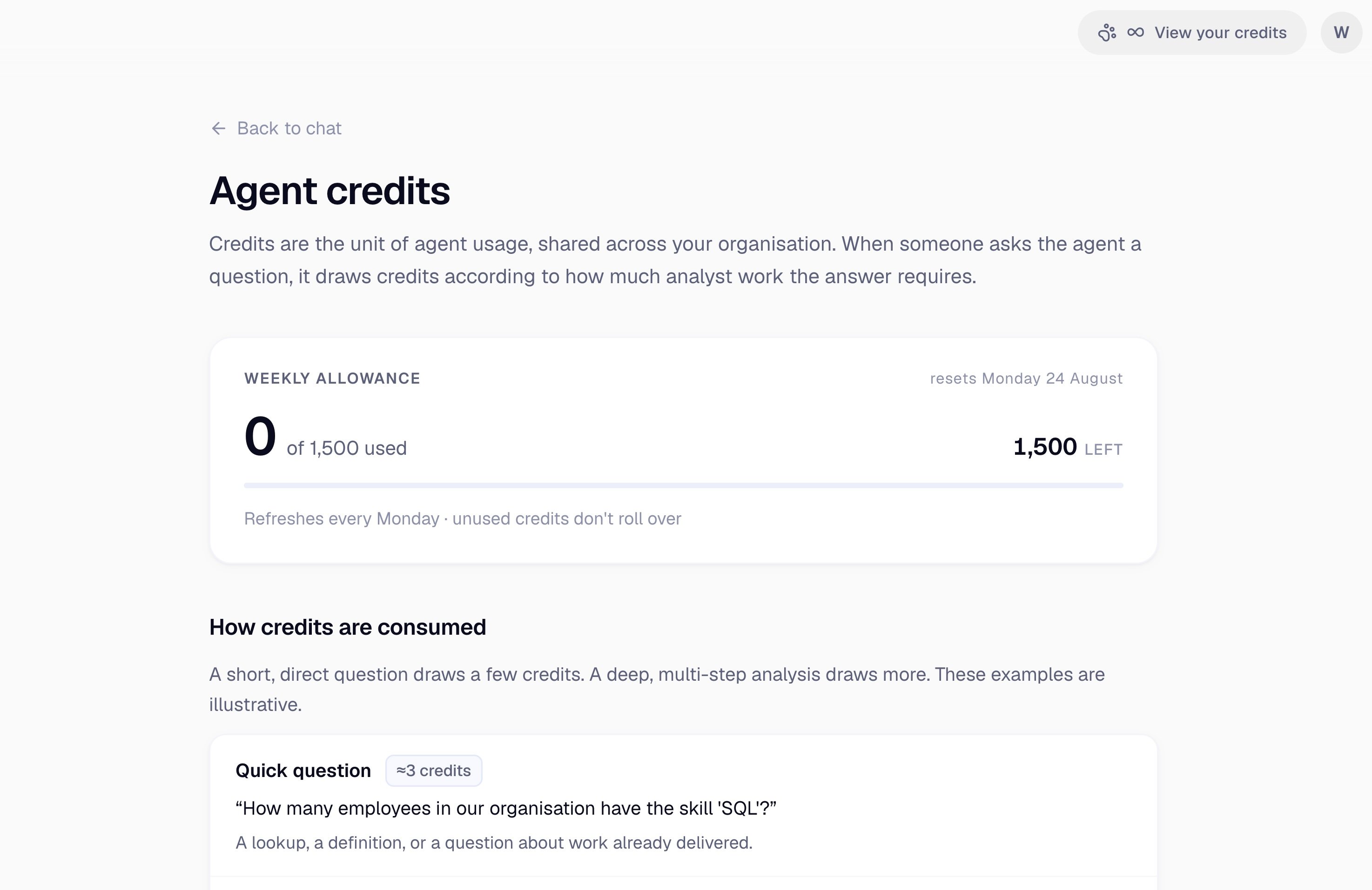 The Agent credits page