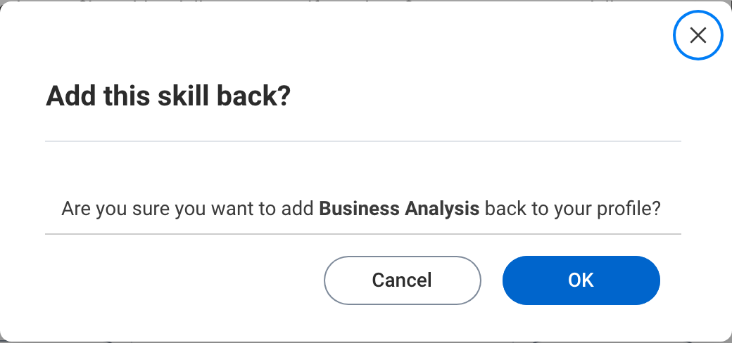 Add skill back confirmation
