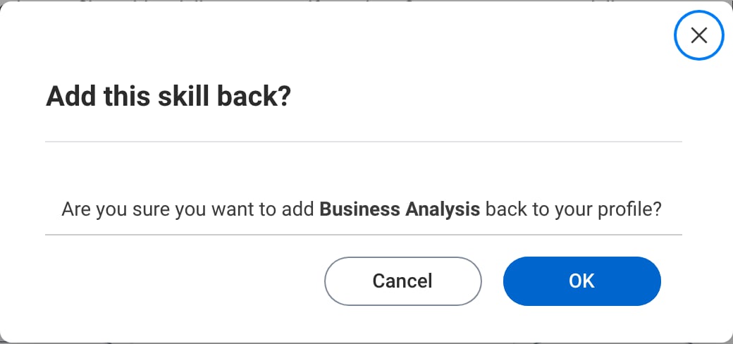 Add skill back confirmation