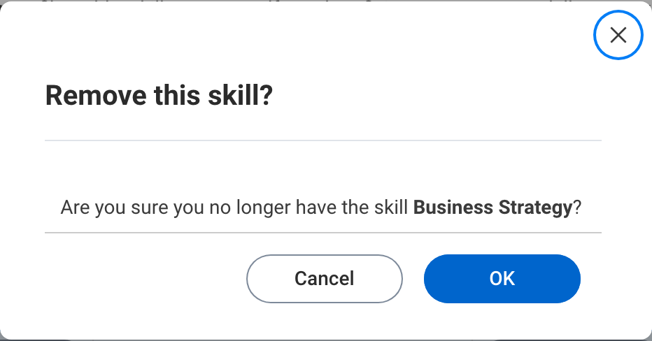 Remove skill confirmation
