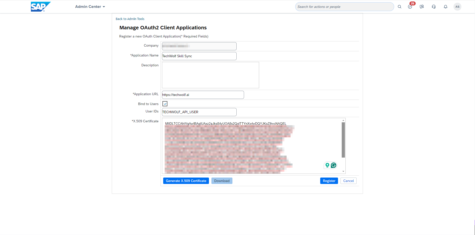 Client Application Details