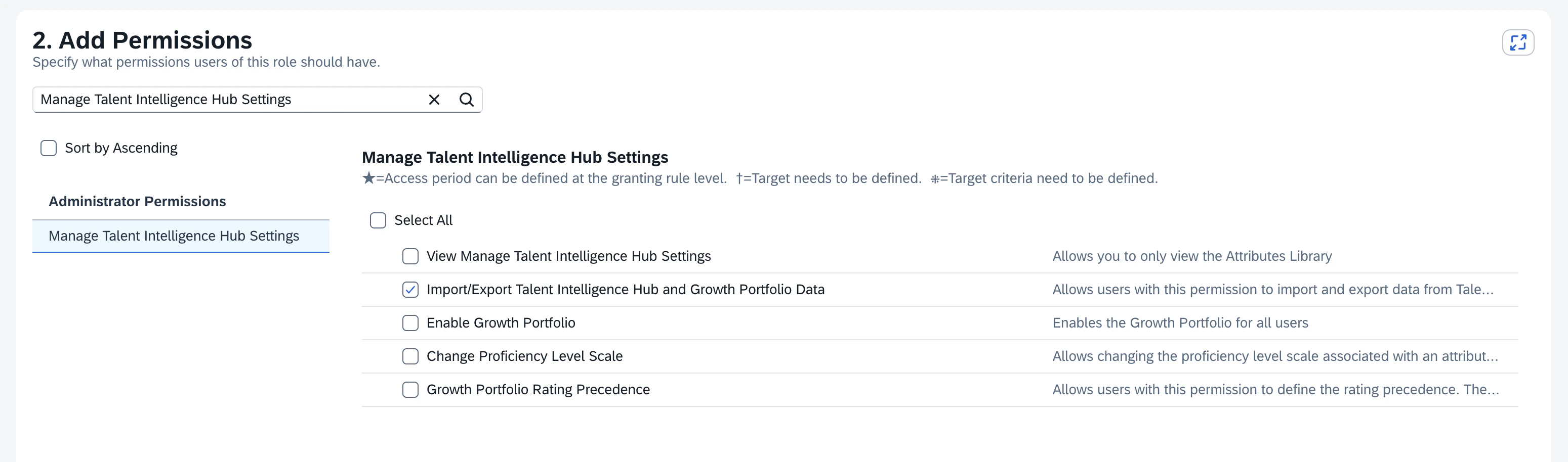 Manage Talent Intelligence Hub Settings