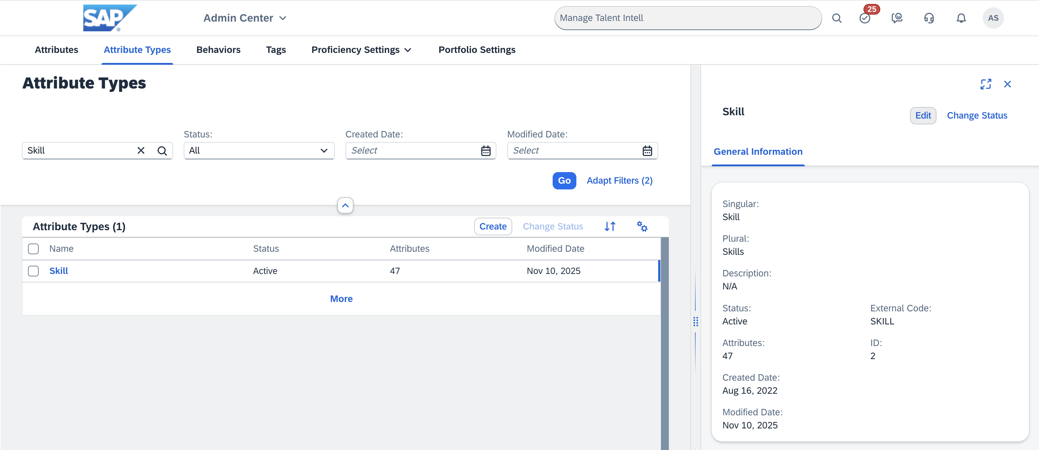 Attribute Library: Skill Attribute Type