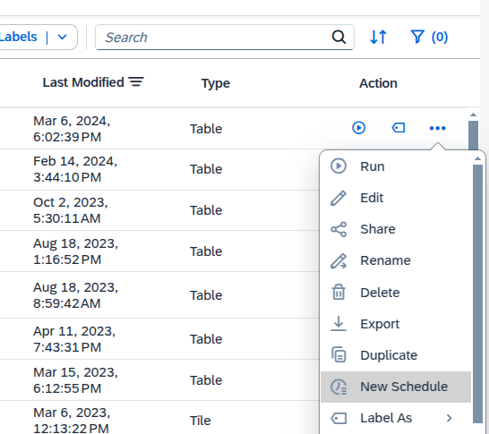 Create a new schedule