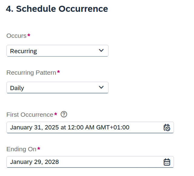 Step 4: Schedule timing