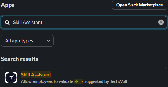 Search for Skill Assistant