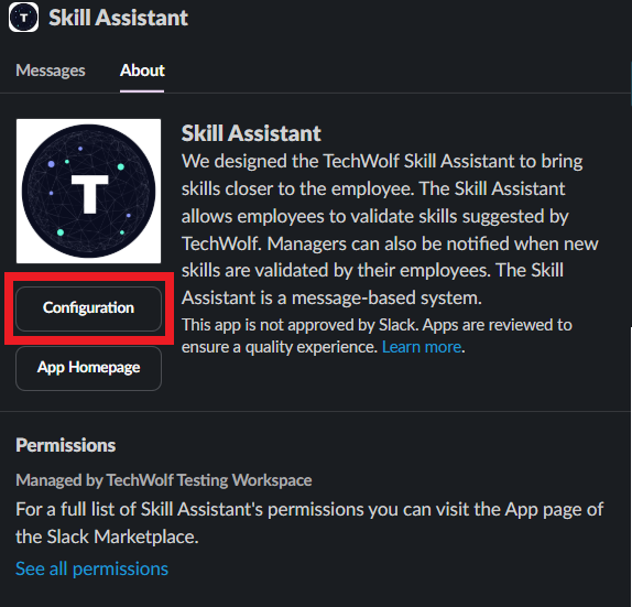 Configuration button