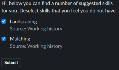 Skill Suggestions with sources
