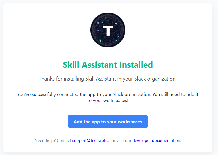 Succesful installation