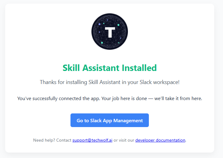 Succesful installation