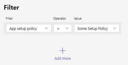 Filter setup policy