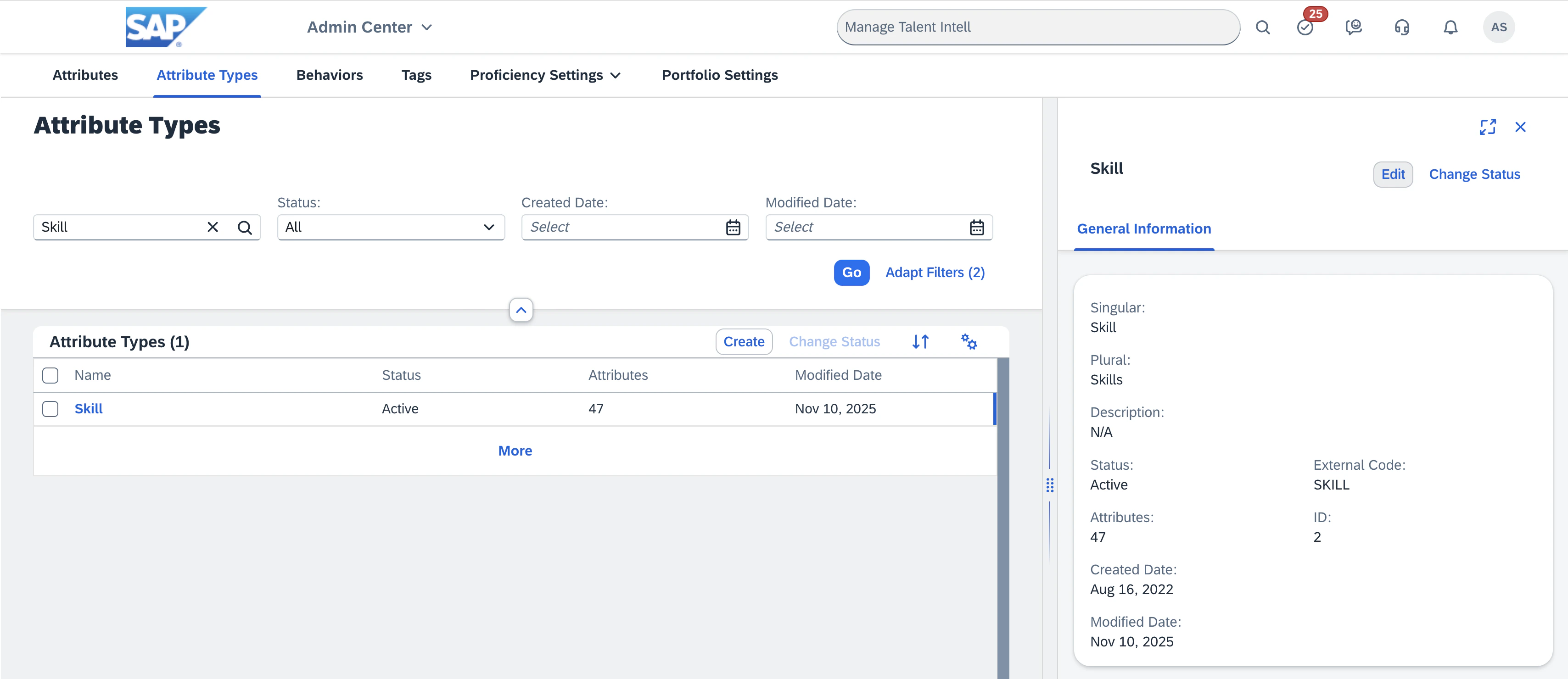 Attribute Library: Skill Attribute Type