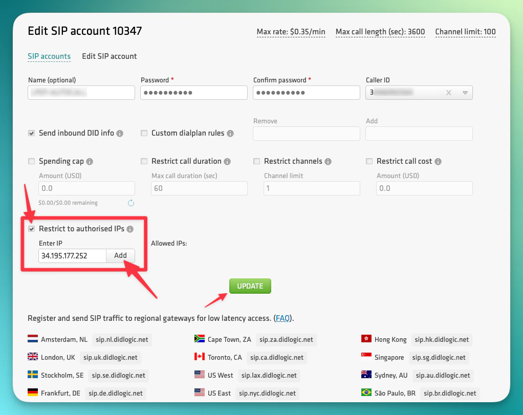 DIDLogic Restrict to authorized IPs with 34.195.177.252 added
