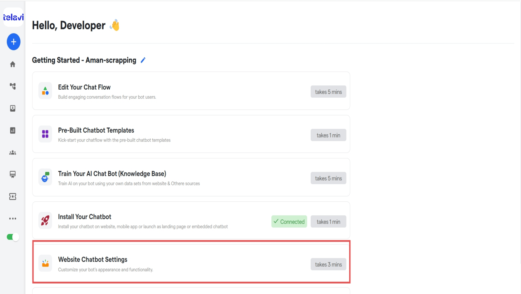58 Configuring Chatbot Scenarios TelaviOneChatAI Resource 1 Pn