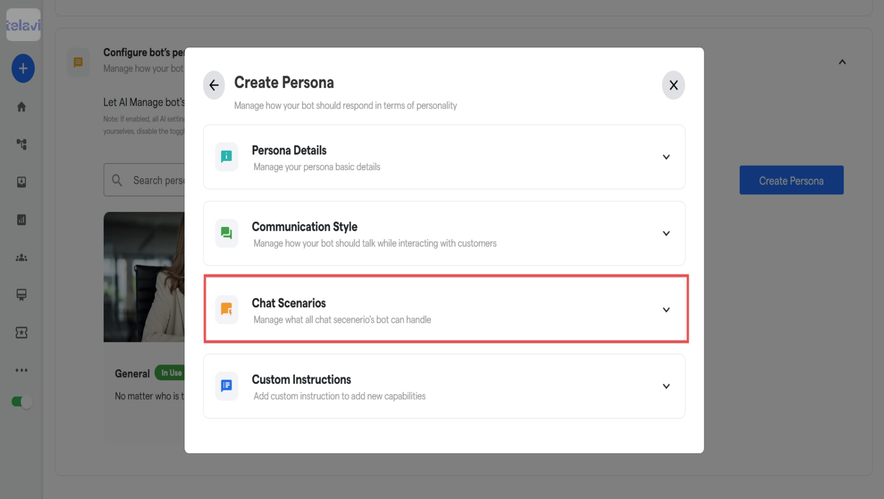 58 Configuring Chatbot Scenarios TelaviOneChatAI Resource 4 Pn