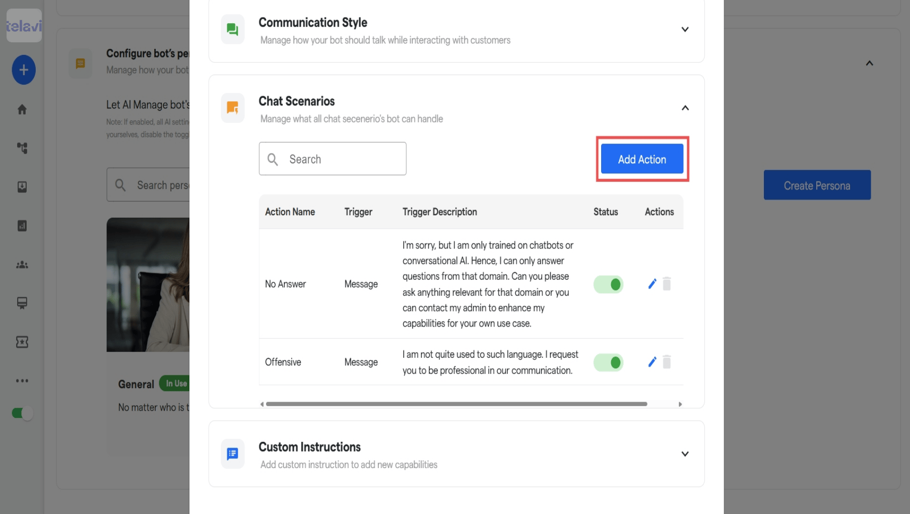 58 Configuring Chatbot Scenarios TelaviOneChatAI Resource 5 Pn