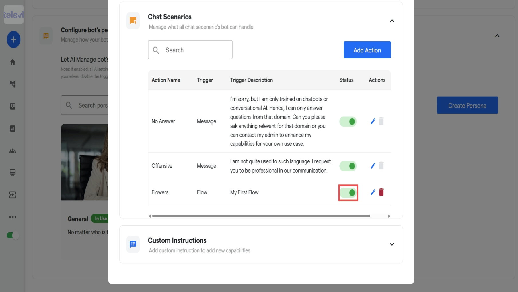 58 Configuring Chatbot Scenarios TelaviOneChatAI Resource 7 Pn