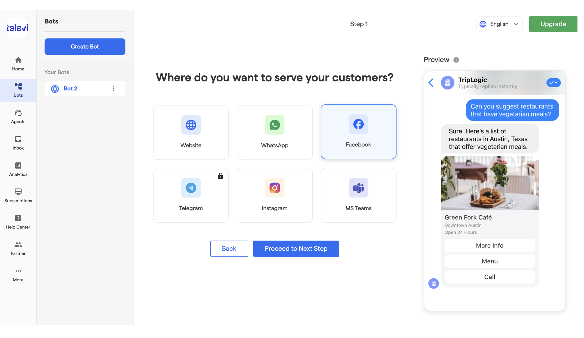 9 Facebook Chatbot TelaviOneChatAI Resource Centre 2 Pn