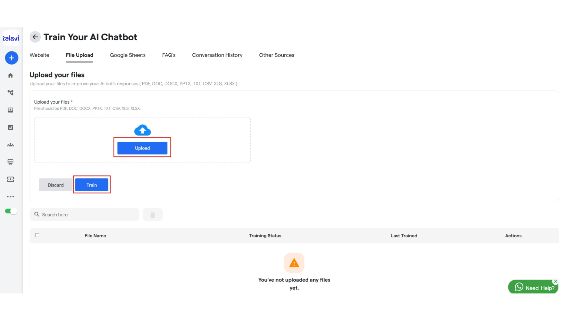 24 File Upload TelaviOneChatAI Resource Centre 2 Pn