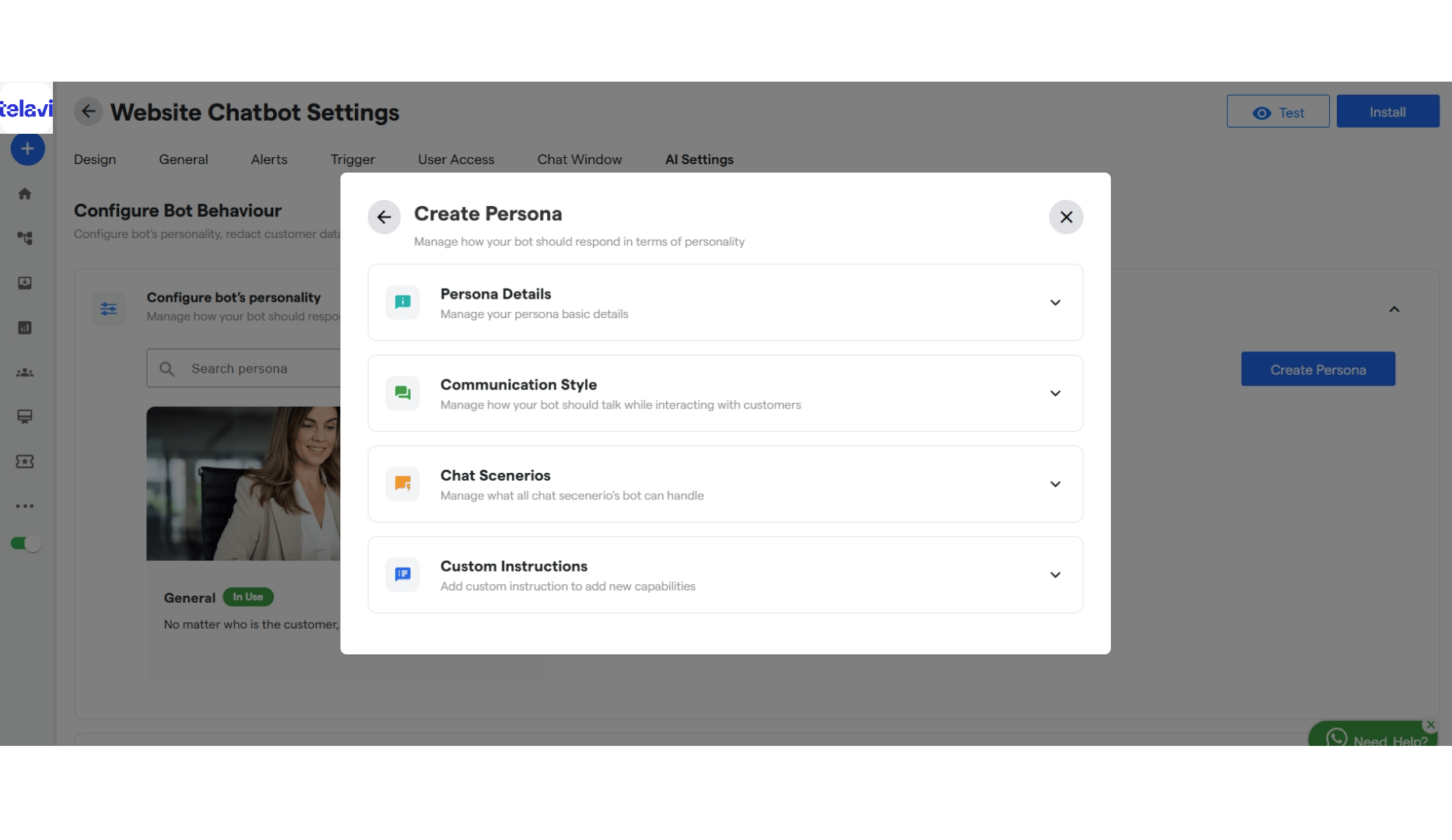 57 Ai Settings TelaviOneChatAI Resource Centre 2 Pn