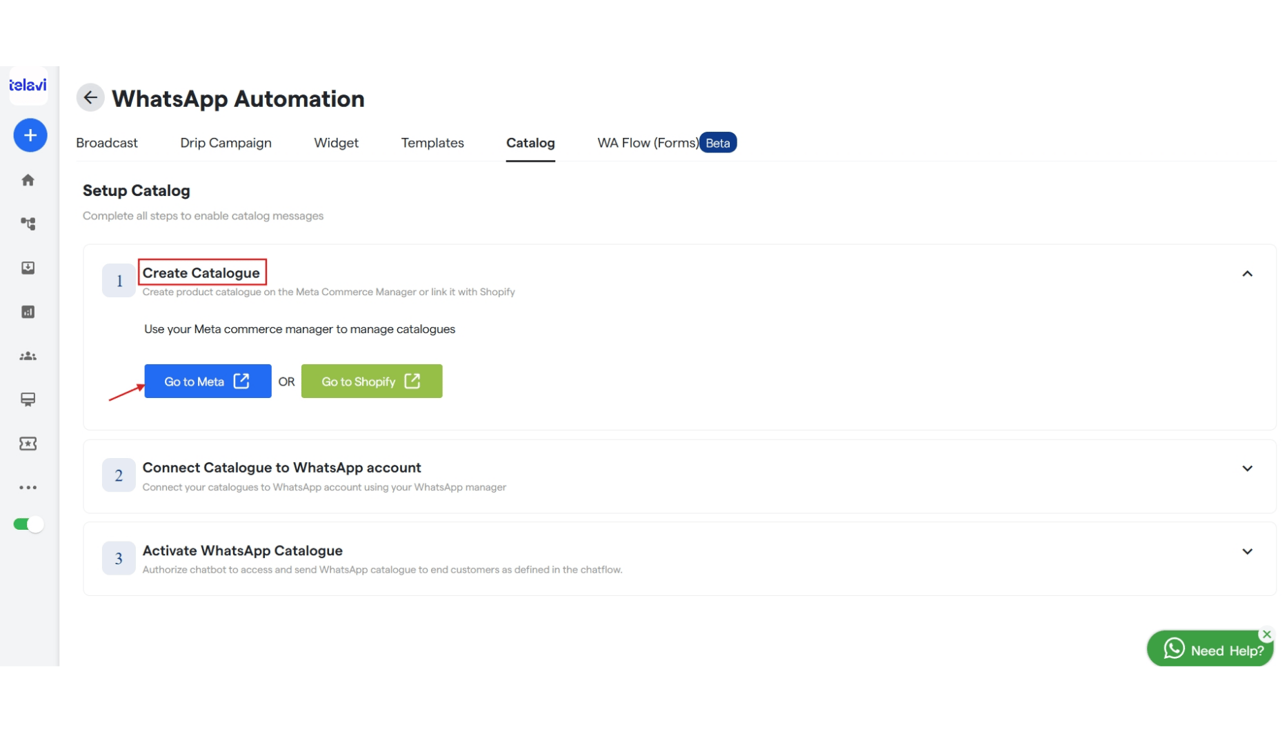 39 Whatsapp Catalog Setup TelaviOneChatAI Resource Centre 1 Pn