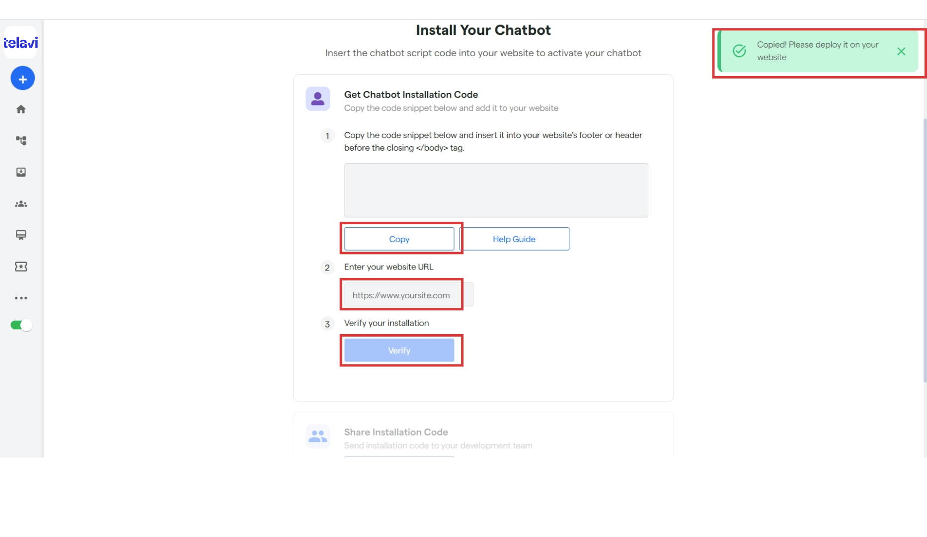 30 Install Your Website Chatbot TelaviOneChatAI Resource 6 Pn