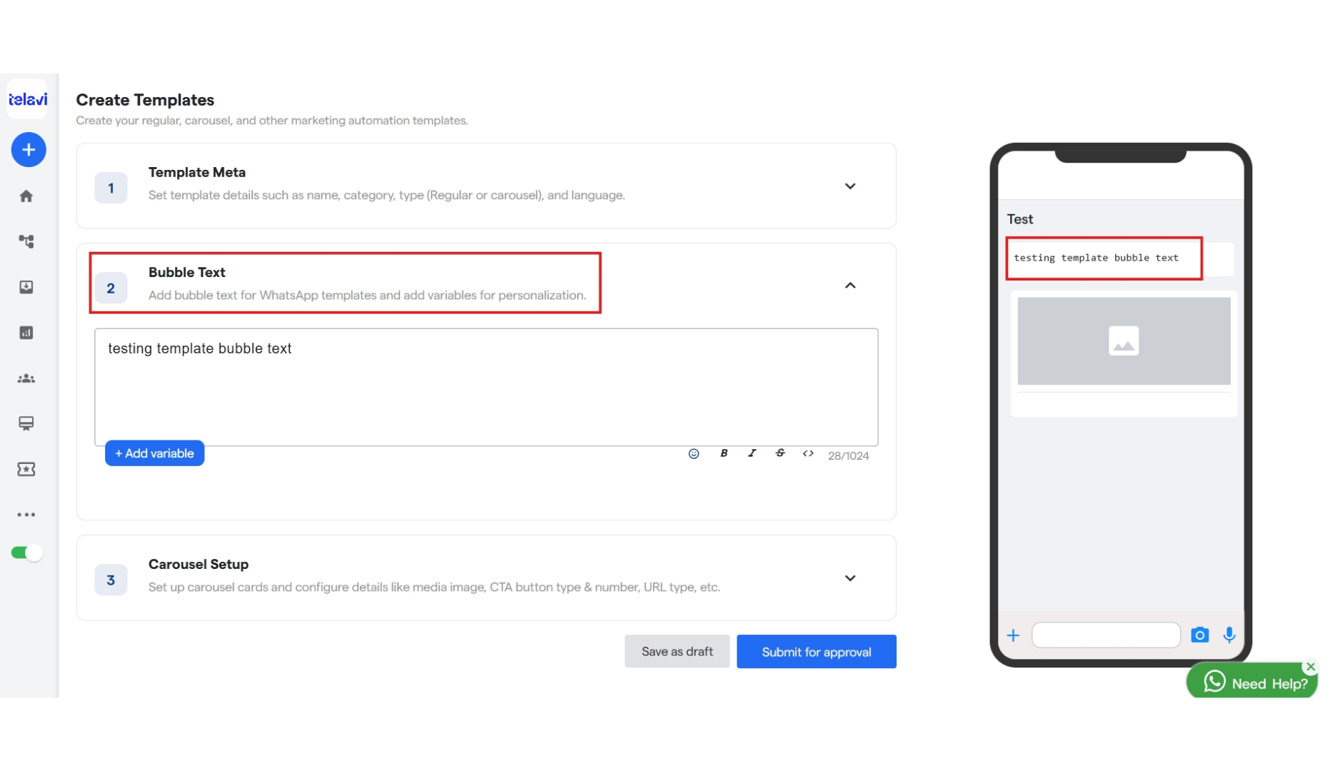 38 Whatsapp Template Setup TelaviOneChatAI Resource Centr 12 Pn